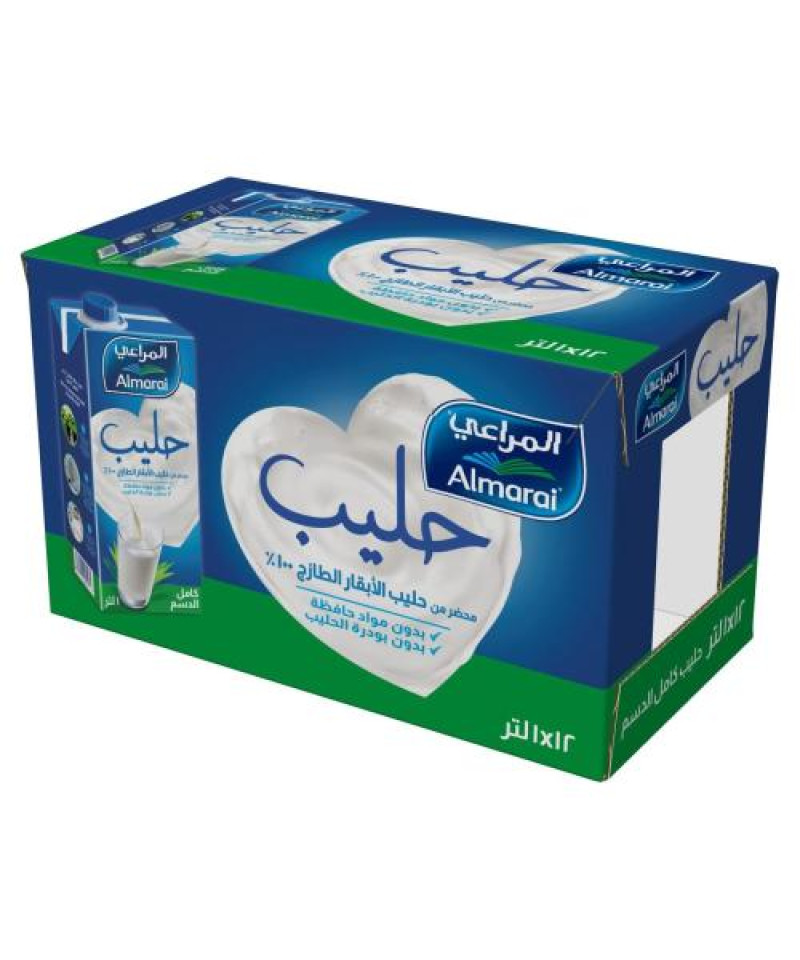 حليب المراعي كامل الدسم1لتر 12حبة