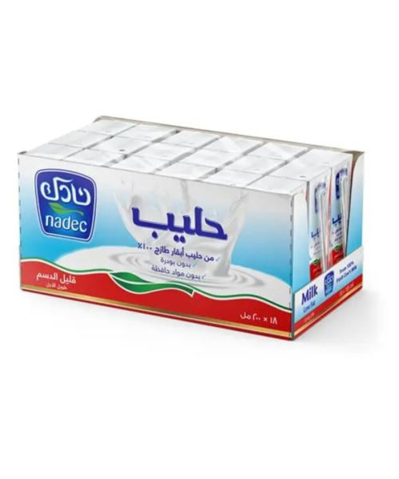 حليب نادك قليل الدسم 200 مل 18حبة