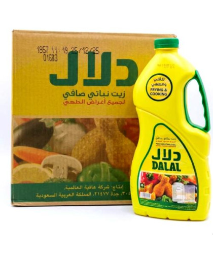 زيت دلال نباتي صافي بلاستيك 1.5 لتر كرتون6حبات