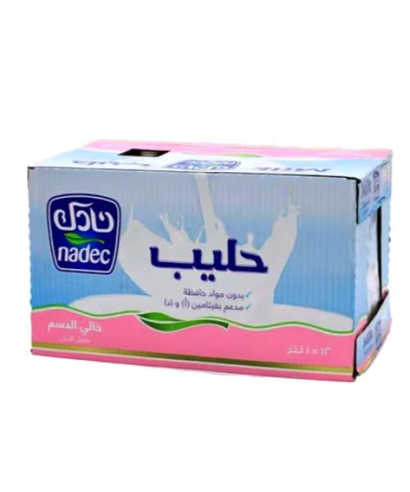 حليب نادك منزوع الدسم 1لتر12حبة