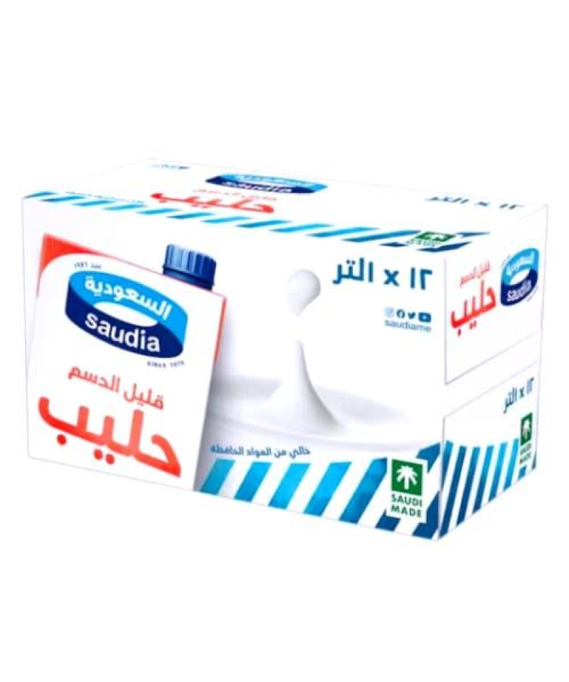 حليب السعودية قليل الدسم 1لتر12حبة