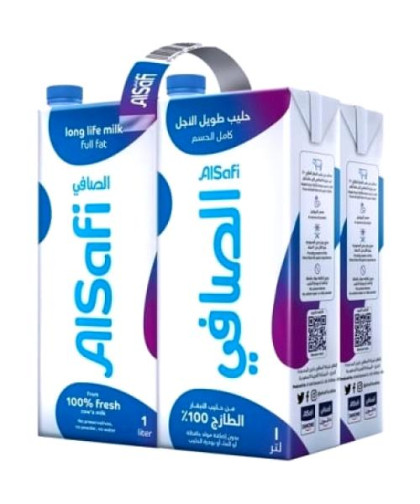 حليب الصافي كامل الدسم 1لتر ربطة4حبة