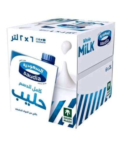 حليب السعودية كامل الدسم 2لتر6حبة