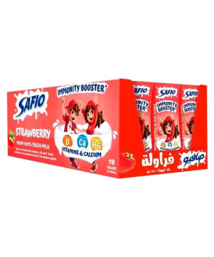 حليب صافيو فراولة 185مل18حبة
